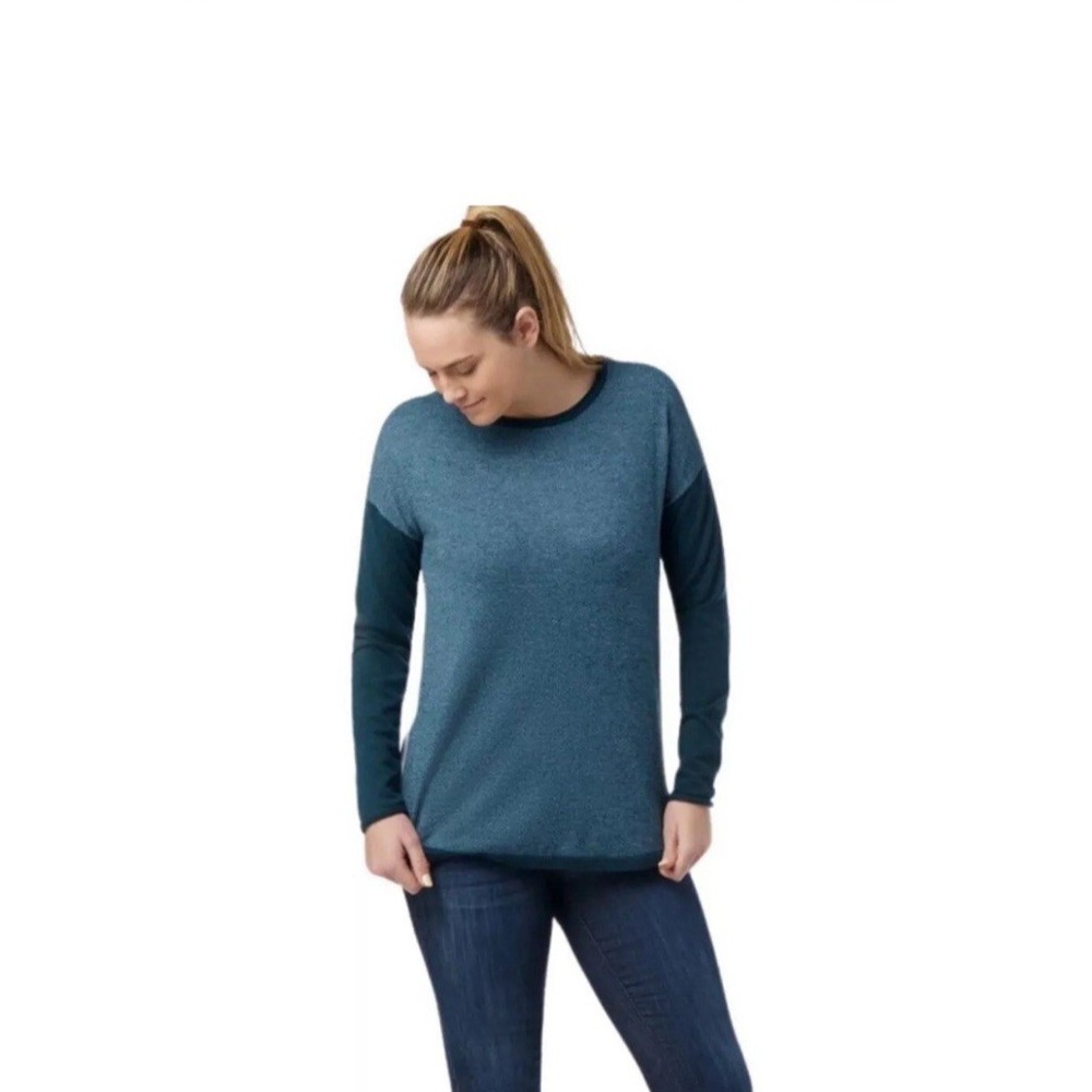Smartwool Shadow Pine Sweater Size S Mist/Twilight Blue FLAWED Cozy Wool Blend